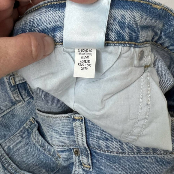 NWT Old Navy 18 Womens Mid Rise Boyfriend Straight Distressed Raw Hem Crop Jeans - Picture 5 of 7